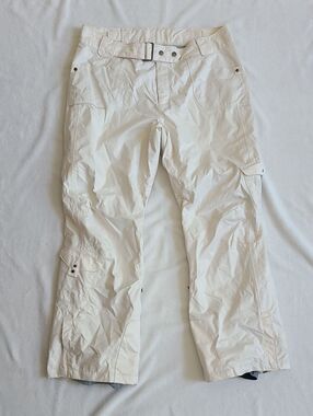 Columbia Beige Cargo Snow Pants XL Snow Ski Women's Pockets Winter Cream Lined